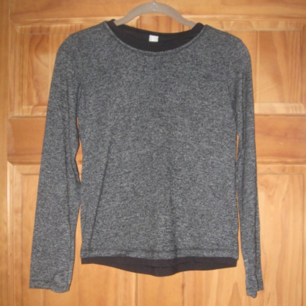 Girls Athelta Girl Heather Black/Gray Long Sleeve Sweatshirt